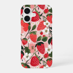 Romantischer Cotattecore Erdbeere Botanischer Gart iPhone 16 Hülle