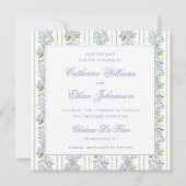 Romantischer Cottage-Blumenrahmen Hochzeit Save The Date (Vorderseite)