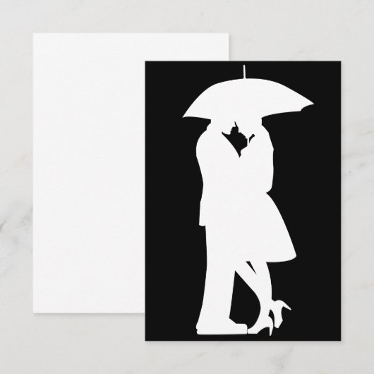 Romantischer Coupé unter Umbrella Einladung (Vorne/Hinten)