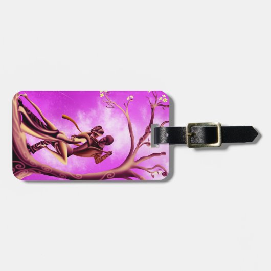 Romantischer Couple Dance Tango Gepäckmarke Gepäckanhänger (Vorderseite horizontal)