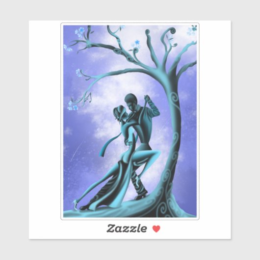 Romantischer Couple Dance Tango Sticker (Blatt)