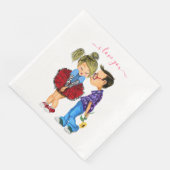Romantischer Couple Napkins Text - I Liebe You Serviette (Ecke)