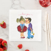 Romantischer Couple Napkins Text - I Liebe You Serviette (Beispiel)