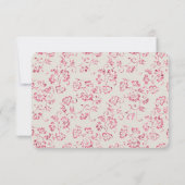 Romantischer Cream Pink Glitzer Blumenzange RSVP Karte (Rückseite)