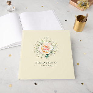 Romantischer cremefarbener Blumenkranz Gästebuch