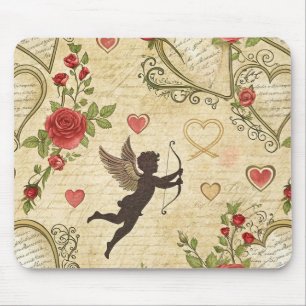 Romantischer Cupid viktorianische Kalligrafie Vale Mousepad