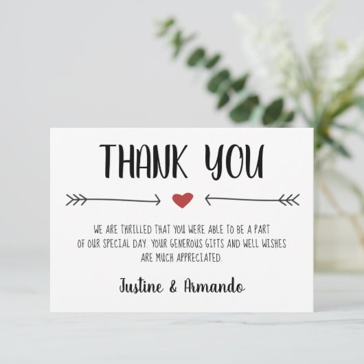 ROMANTISCHER DANK IHNE KARTE (Stehend Vorderseite)