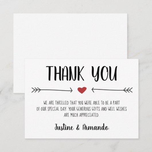 ROMANTISCHER DANK IHNE KARTE (Vorne/Hinten)