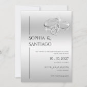 Romantischer Dekorativer Ring Spanische Hochzeitsf Einladung (Vorderseite)