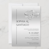Romantischer Dekorativer Ring Spanisches Probedinn Einladung (Vorderseite)