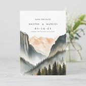 Romantischer Digitaler Berg Save The Date (Stehend Vorderseite)