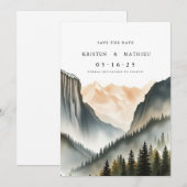 Romantischer Digitaler Berg Save The Date (Vorne/Hinten)