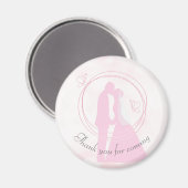 Romantischer Dreamy Pink Wedding Couple Curling Te Magnet (Vorderseite/Rückseite)