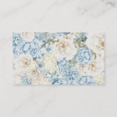 Romantischer Dusty Blue Floral Wedding RSVP QR Cod Begleitkarte (Rückseite)
