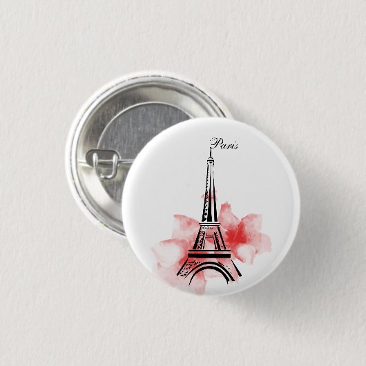 Romantischer Eiffelturm Paris Button (Vorne & Hinten)