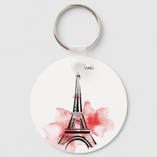 Romantischer Eiffelturm Paris Schlüsselanhänger (Vorderseite)