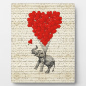 Romantischer Elefant & Herzballons Fotoplatte (Vorderseite)