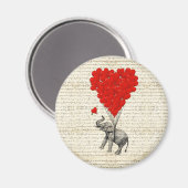 Romantischer Elefant & Herzballons Magnet (Vorderseite/Rückseite)