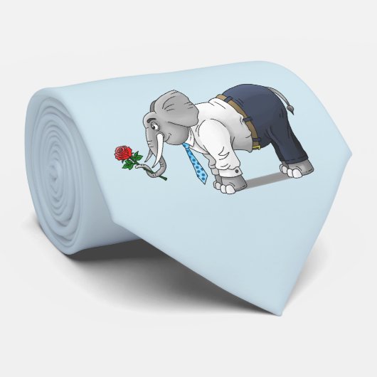 Romantischer Elefant Krawatte (Gerollt)