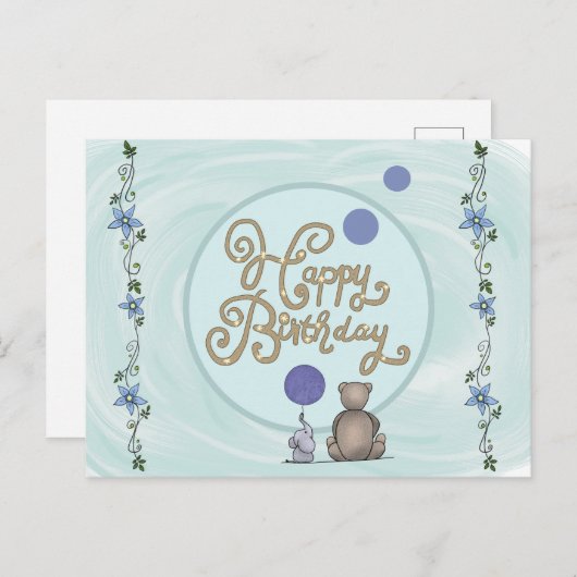 romantischer Elefant Postkarte (Vorne/Hinten)