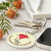 Romantischer Elefant und rotes Herz personalisiert Schlüsselanhänger (Vorderseite rechts)