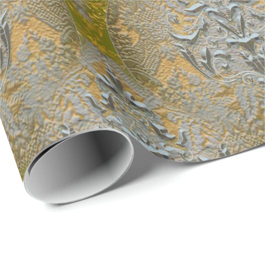 Romantischer Elegant-Damask Monarch 30" x 6 Geschenkpapier (Rolleneckpunkt)