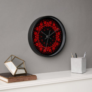 Romantischer, eleganter Vintage-Damaskus Roter Got Uhr
