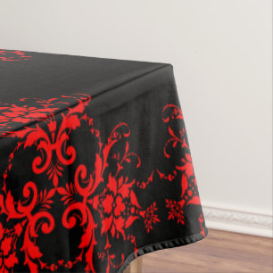 Romantischer, eleganter Vintage-Damast Roter Goth Tischdecke