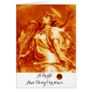 ROMANTISCHER ENGEL, FEDER ORANGE GELB Weihnachten