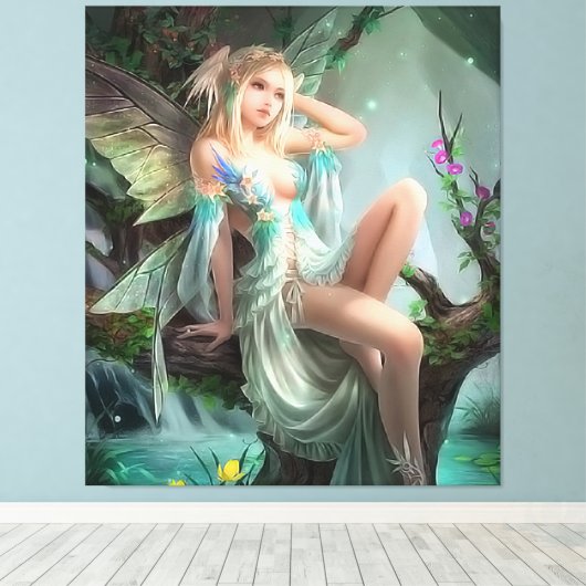 Romantischer Engel Leinwanddruck (Insitu (Holzboden))