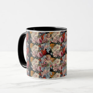 ROMANTISCHER ENGEL Sammelt ROSEN UND BLUMEN IN ROS Tasse