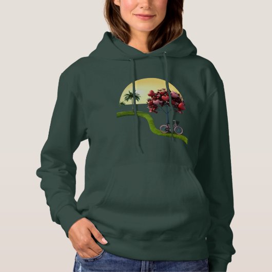 Romantischer Erwachsener Pullover Hoodie mit Sonne (Vorderseite)