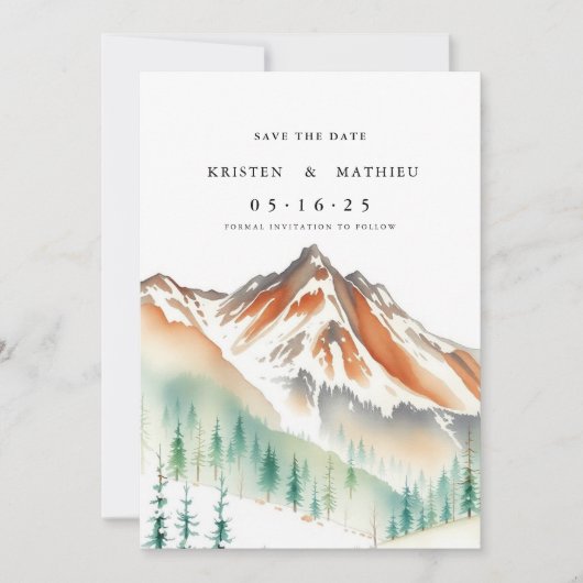 Romantischer essbarer Berg Save The Date (Vorderseite)