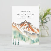 Romantischer essbarer Berg Save The Date (Stehend Vorderseite)