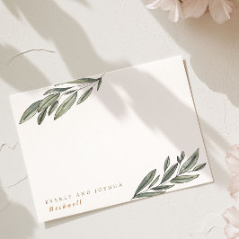 Romantischer Evergreen Chic Botanischer Personalis Mitteilungskarte