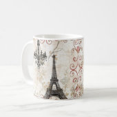 Romantischer Fall-Herbst verlässt Turm Paris Kaffeetasse (Vorderseite Links)