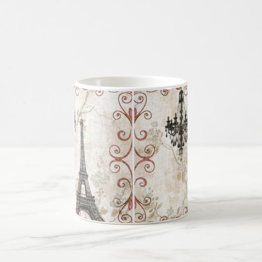 Romantischer Fall-Herbst verlässt Turm Paris Kaffeetasse (Mittel)