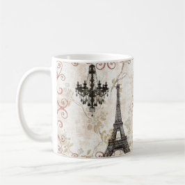 Romantischer Fall-Herbst verlässt Turm Paris Kaffeetasse