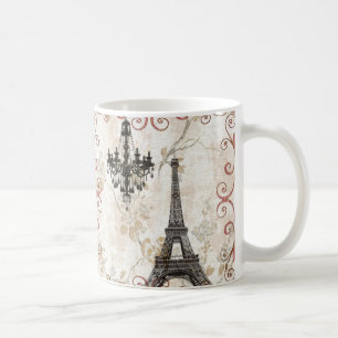 Romantischer Fall-Herbst verlässt Turm Paris Kaffeetasse