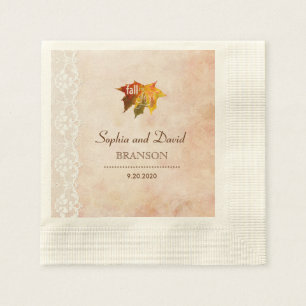 Romantischer Fall in der Liebe Hochzeit Serviette