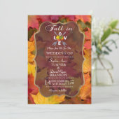 Romantischer Fall in der Liebe Hochzeitseinladung Einladung (Stehend Vorderseite)