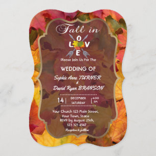 Romantischer Fall in Liebe Foliage Arrows Wedding Einladung