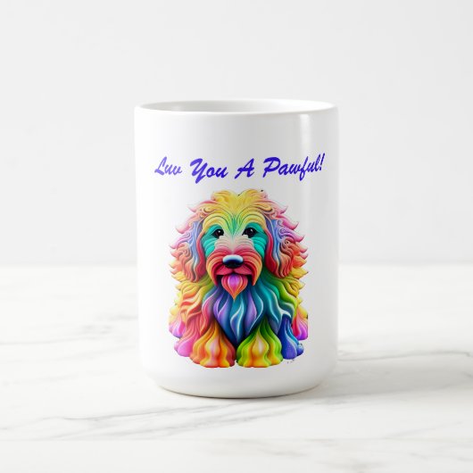Romantischer farbiger Hund Lover Kaffeetasse (Mittel)
