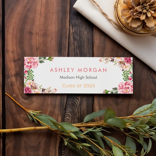 Romantischer floraler Abschluss Beipackkarte Telefonnummerkarte