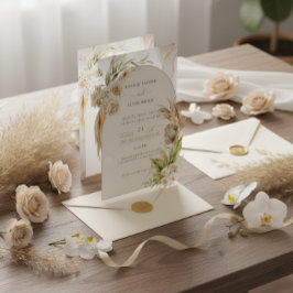 Romantischer floraler Charme Creme und Braune Einl Save The Date