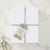 Romantischer floraler Kranz Hochzeit Geschenkanhänger (Mit Garn)