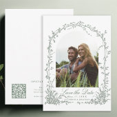 Romantischer floraler Torbogen-Garten-Hochzeitsfot Save The Date