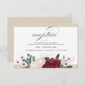 Romantischer Florals Empfang Begleitkarte (Vorne/Hinten)