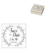 Romantischer Folienkranz Save the Date Personalisi Gummistempel (Stempel)