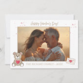 Romantischer Foto Aquarell Kaffeebär Feiertagskarte (Vorderseite)